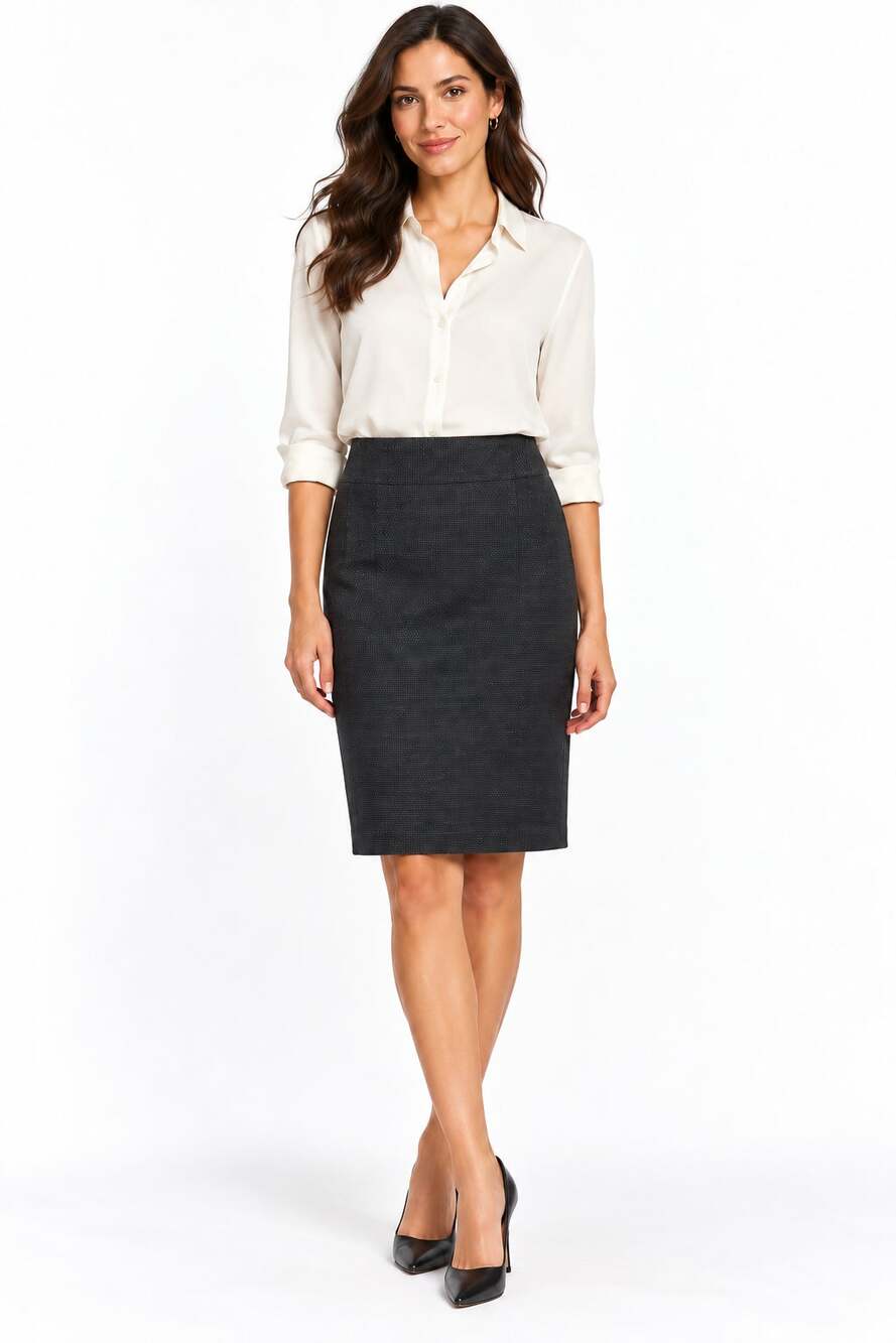 Ann Taylor Skirt Womens 6 Black Tweed